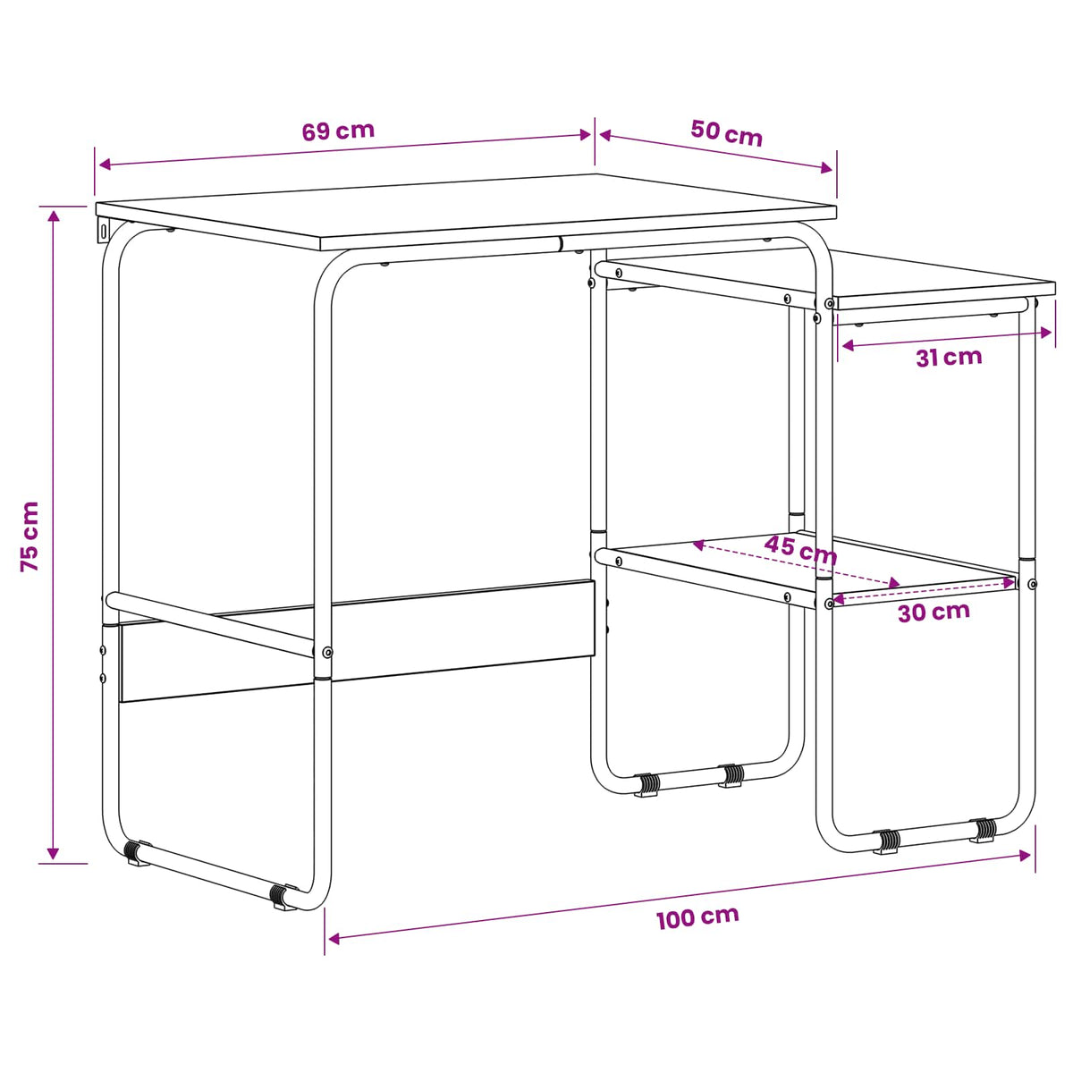 Stol s pohranom Staro drvo 100 x 50 x 75 cm