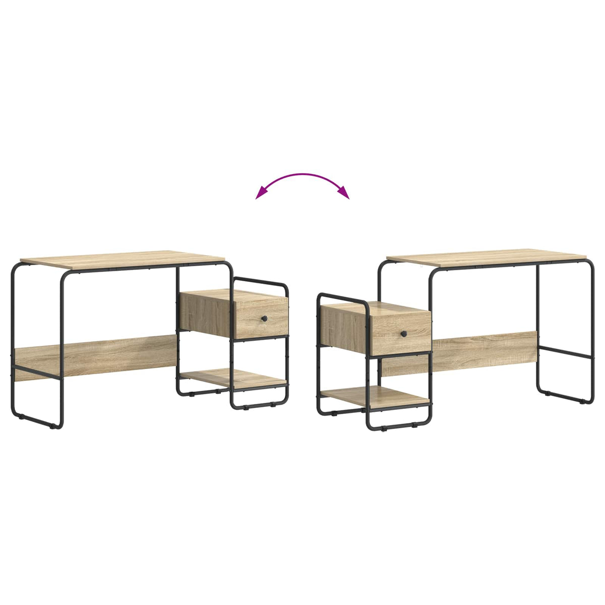 Stol s pohranom Hrast sonoma 131.5 x 50 x 75.5 cm