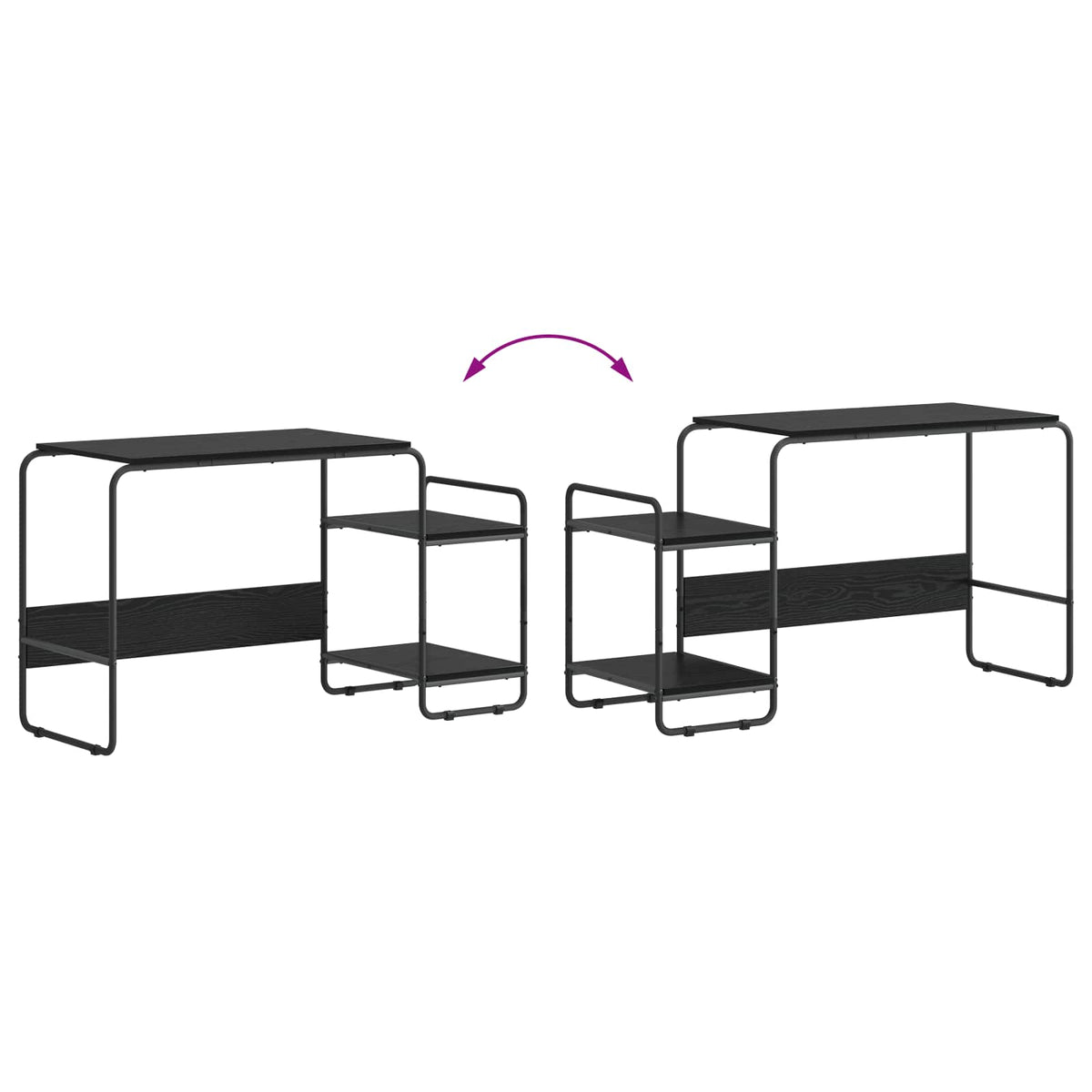 Stol s pohranom Crni hrast 131.5 x 50 x 75.5 cm