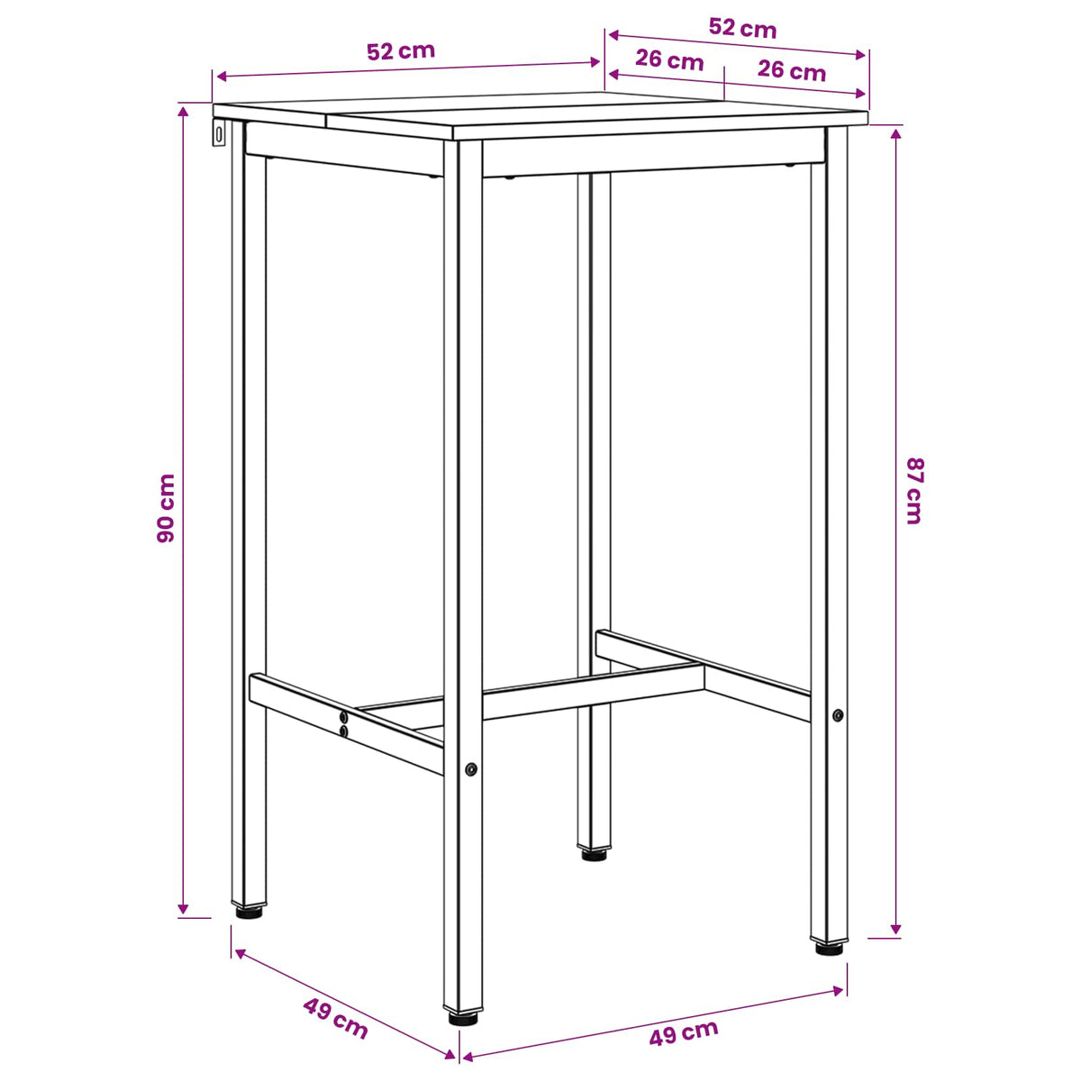 Stol za bar 52 x 52 x 90 cm Konstruirano drvo Siva Sonoma