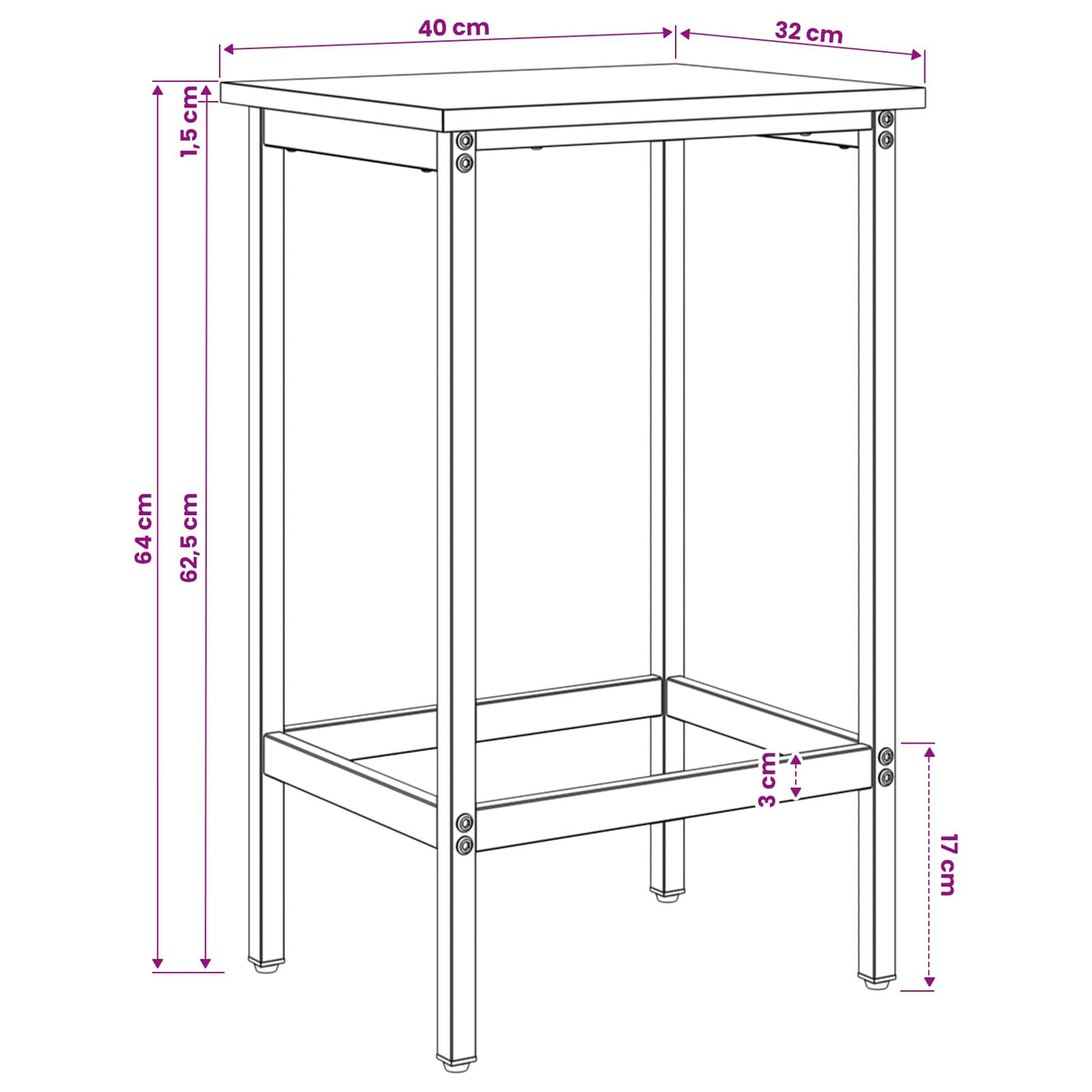 Barska stolica 2 kom. Staro drvo 40 x 32 x 64 cm