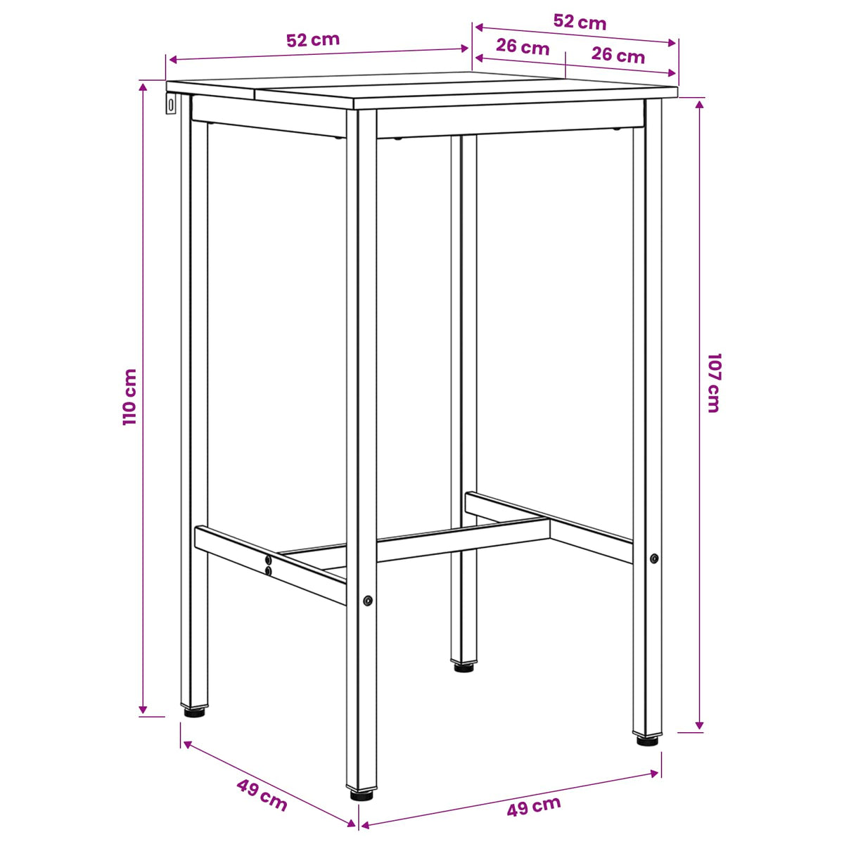 Stol za bar 52 x 52 x 110 cm Konstruirano drvo Hrast artisan