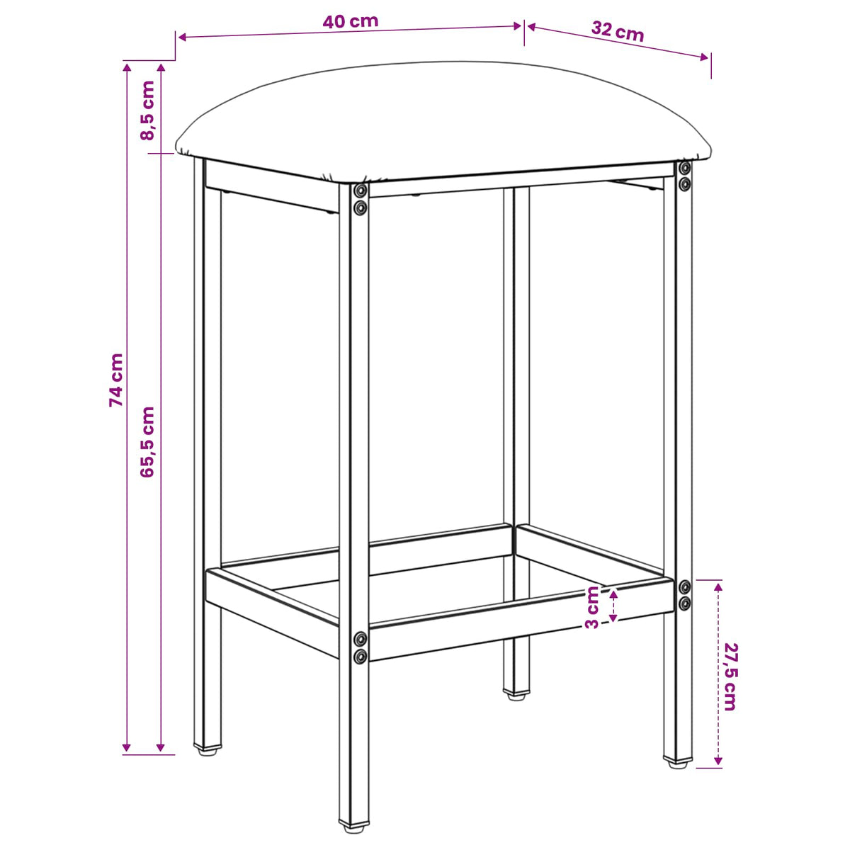 Barska stolica 2 kom. Plava 40 x 32 x 74 cm Konstruirano drvo