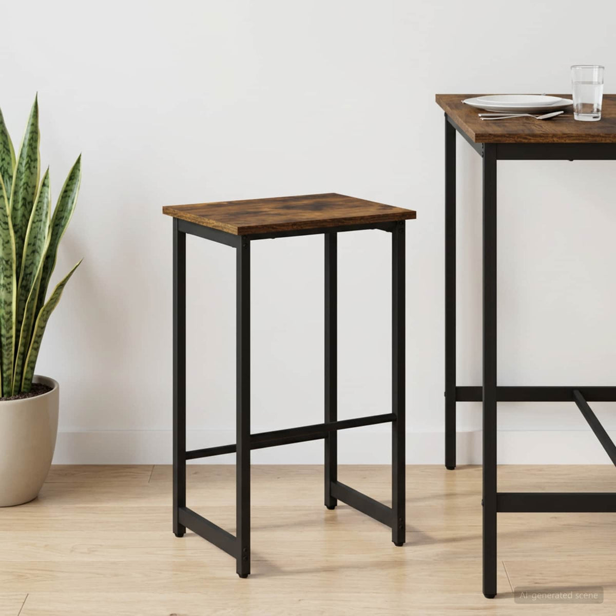 Barska stolica Dimljeni hrast 40 x 32 x 64 cm Konstruirano drvo