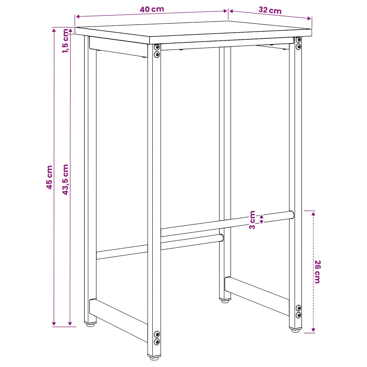 Barska stolica Dimljeni hrast 40 x 32 x 64 cm Konstruirano drvo