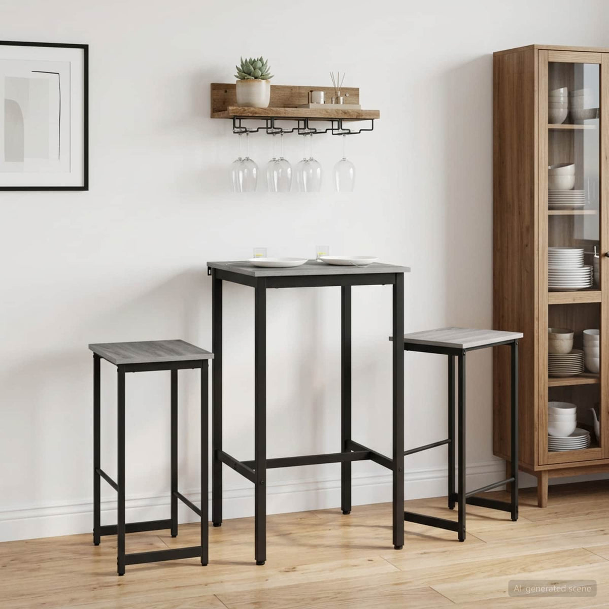 Barska stolica 2 kom. Siva Sonoma 40 x 32 x 64 cm