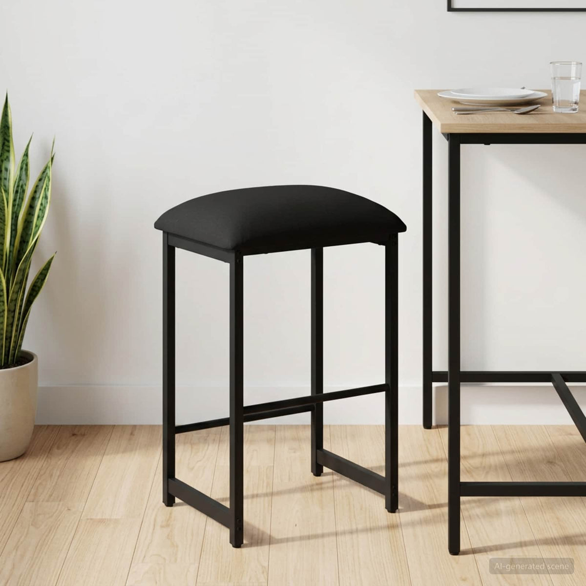 Barska stolica Crna 40 x 32 x 64 cm Konstruirano drvo