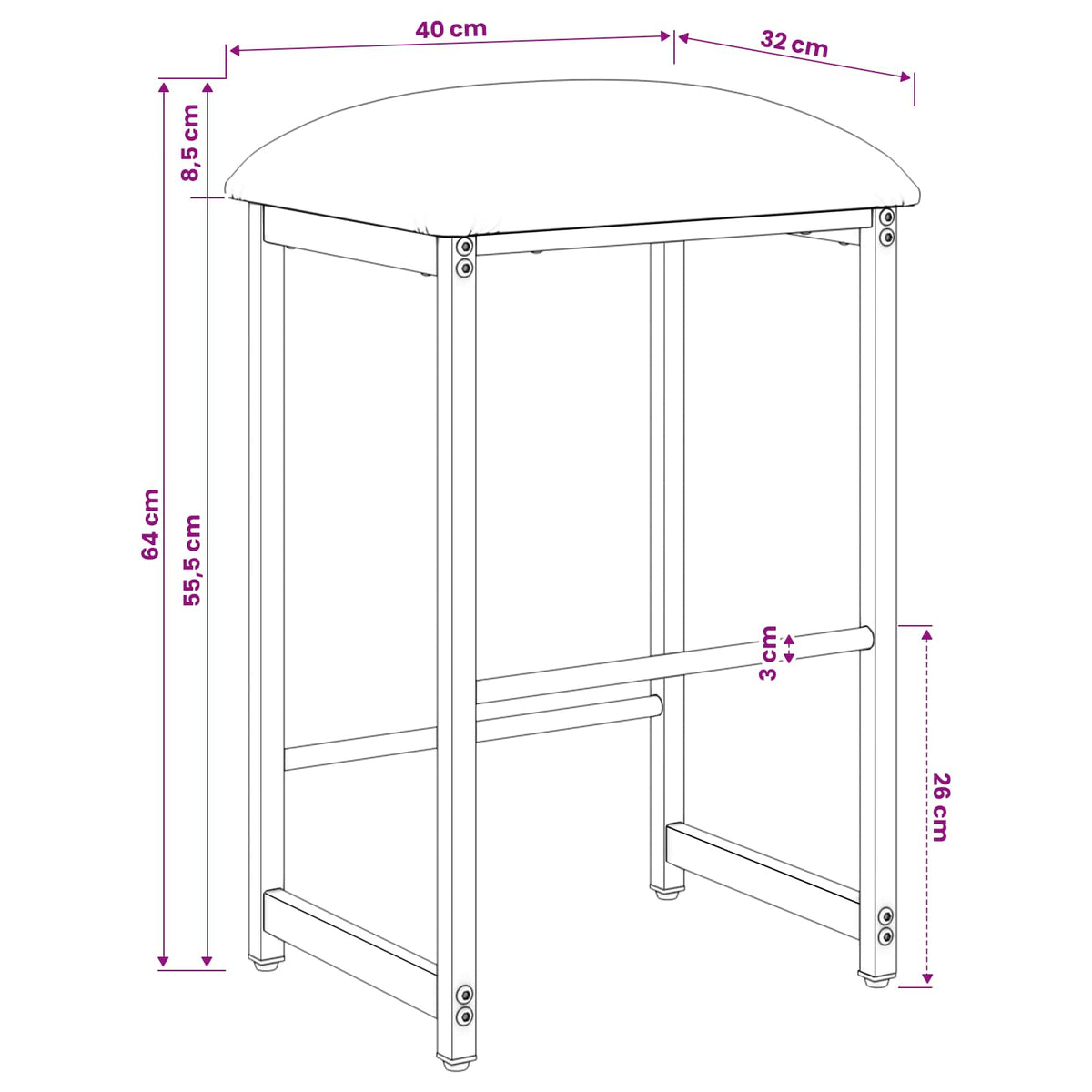Barska stolica Tamnozelena 40 x 32 x 64 cm Konstruirano drvo