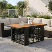 Stol za vrt Crna i prirodna 100 x 55 x 37 cm PE Rattan i Staklo