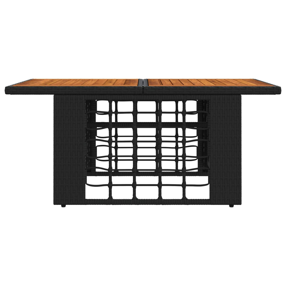 Stol za vrt Crna i prirodna 100 x 55 x 37 cm PE Rattan i Staklo
