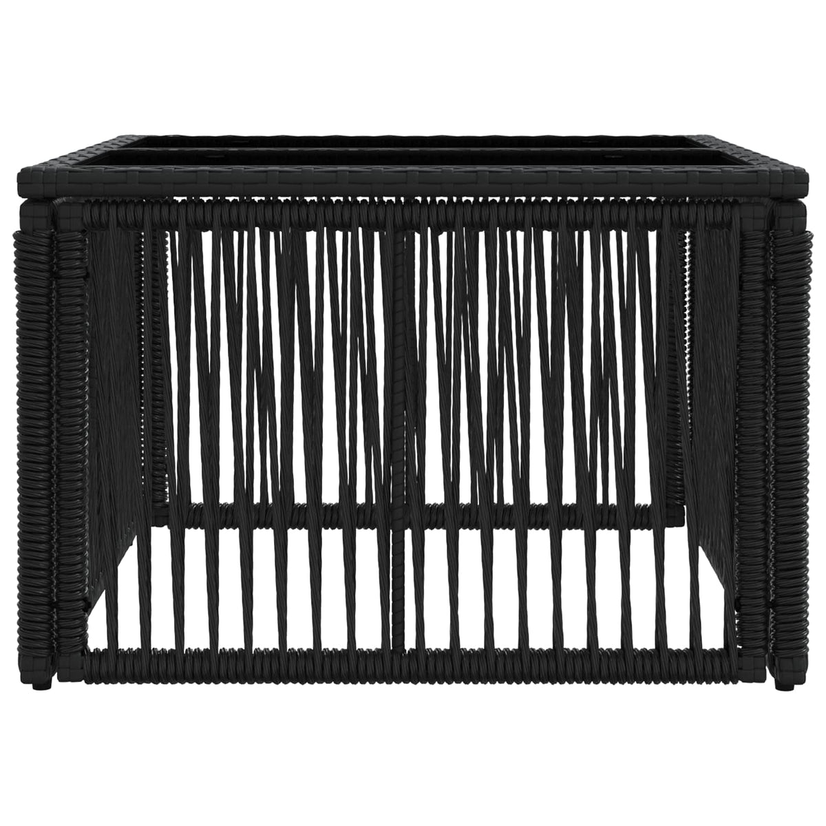 Stol za vrt Crna 55 x 55 x 37 cm PE Rattan i Staklo