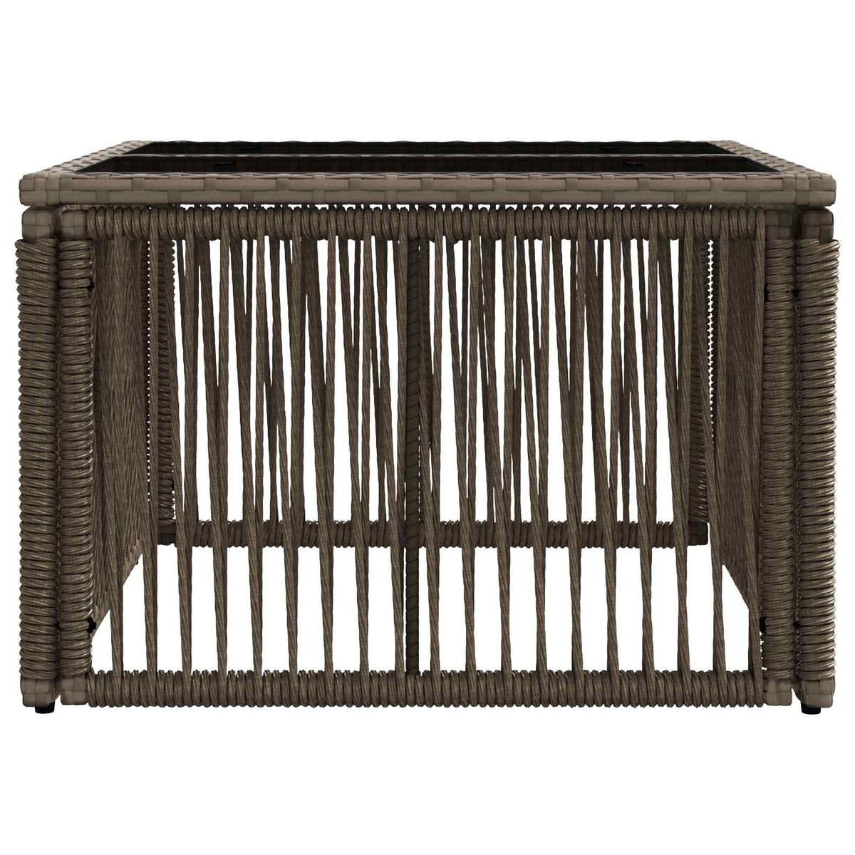 Stol za vrt Siva i crna 55 x 55 x 37 cm PE Rattan i Staklo