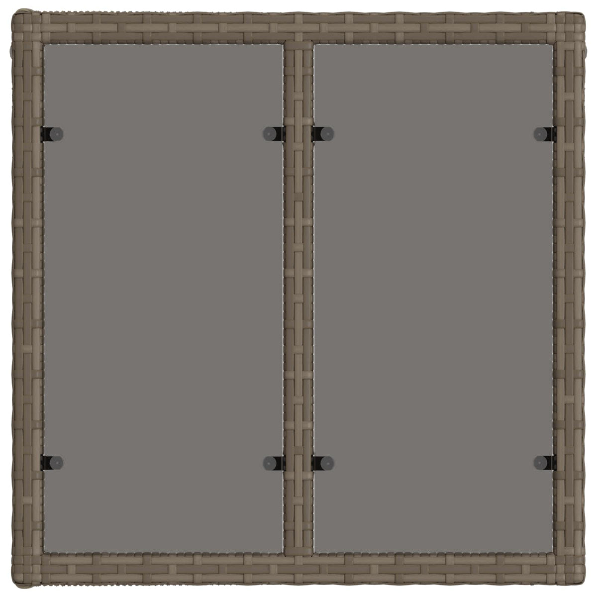 Stol za vrt Siva i crna 55 x 55 x 37 cm PE Rattan i Staklo
