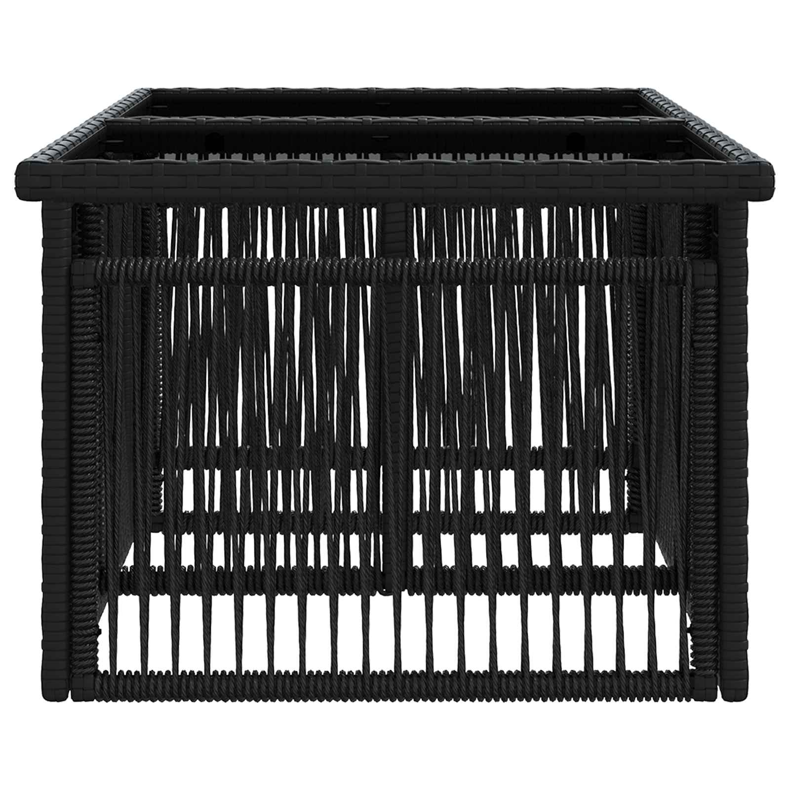 Stol za vrt Crna 100 x 55 x 37 cm PE Rattan i Staklo