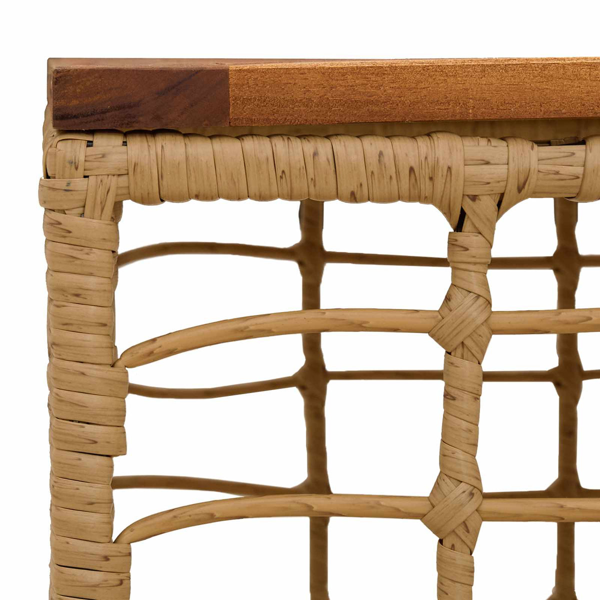 Stol za vrt Prirodna 55 x 55 x 37 cm PE Rattan i Staklo