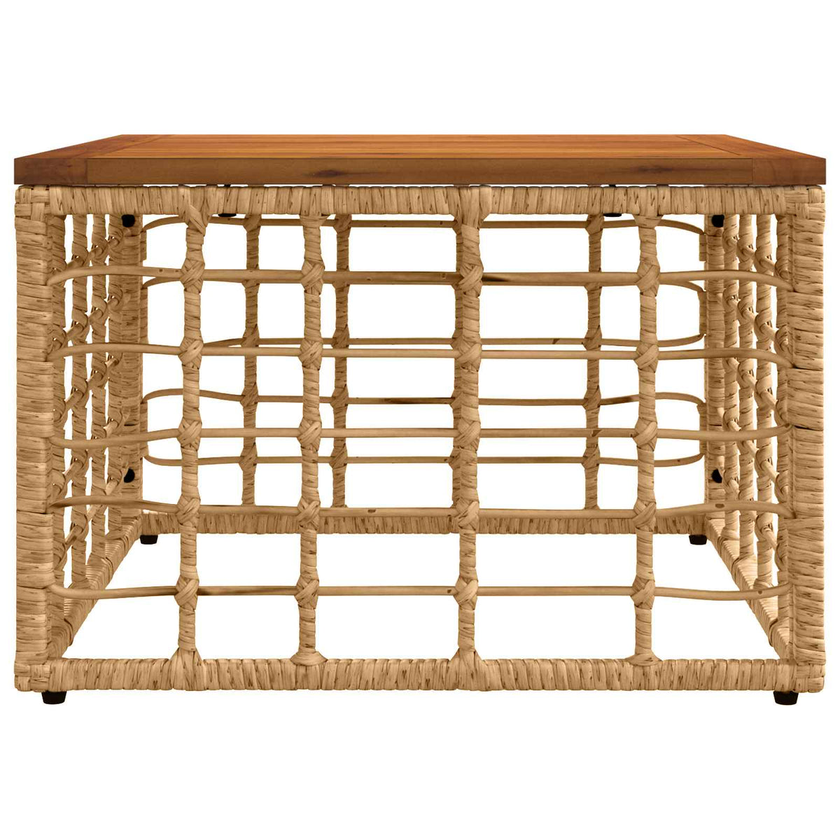 Stol za vrt Prirodna 55 x 55 x 37 cm PE Rattan i Staklo