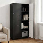 Visoka komoda Crna 79 x 41 x 151 cm Konstruirano drvo