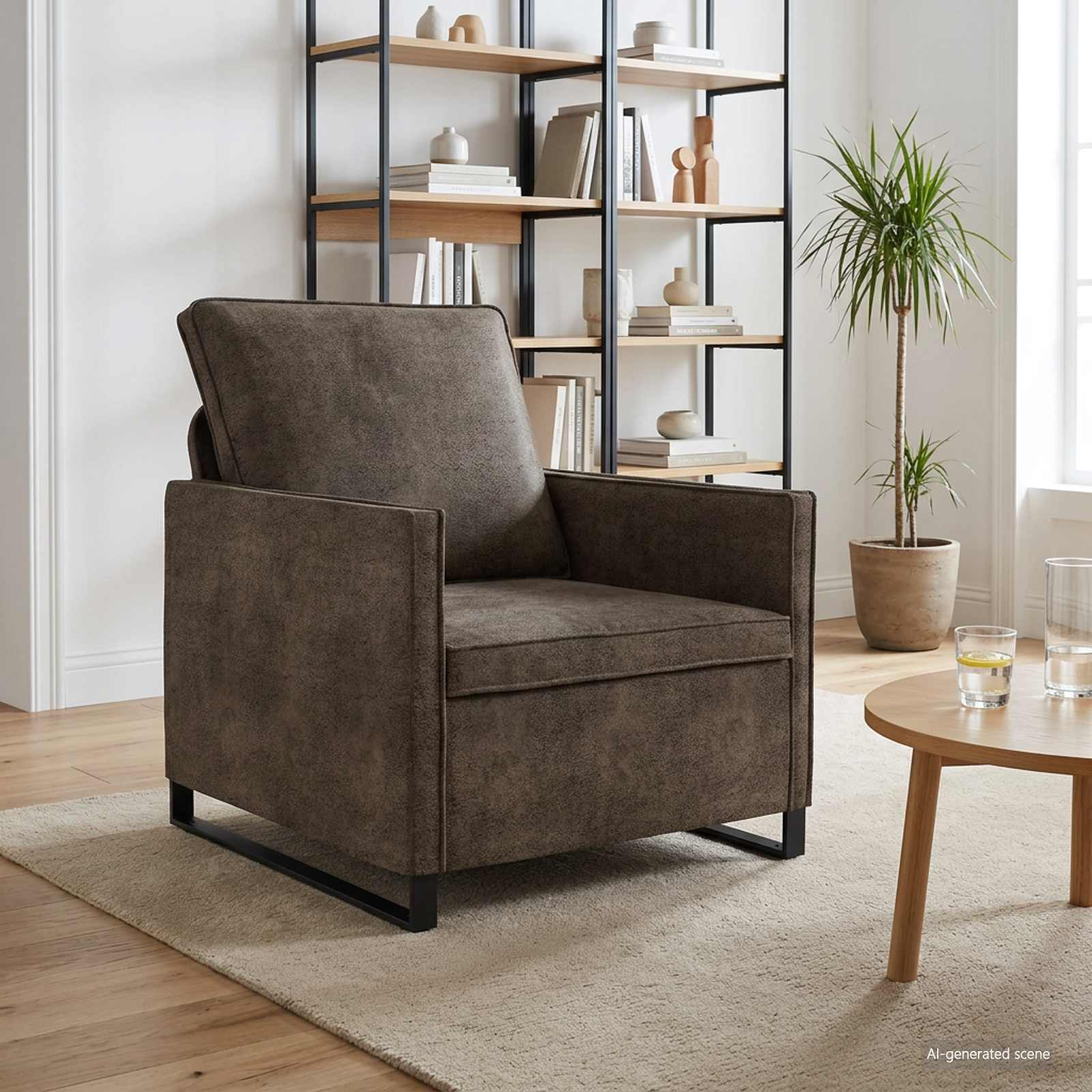 Jednokrevetni Sofa Tamnosiva 70 x 81 x 82 cm Umjetni sued