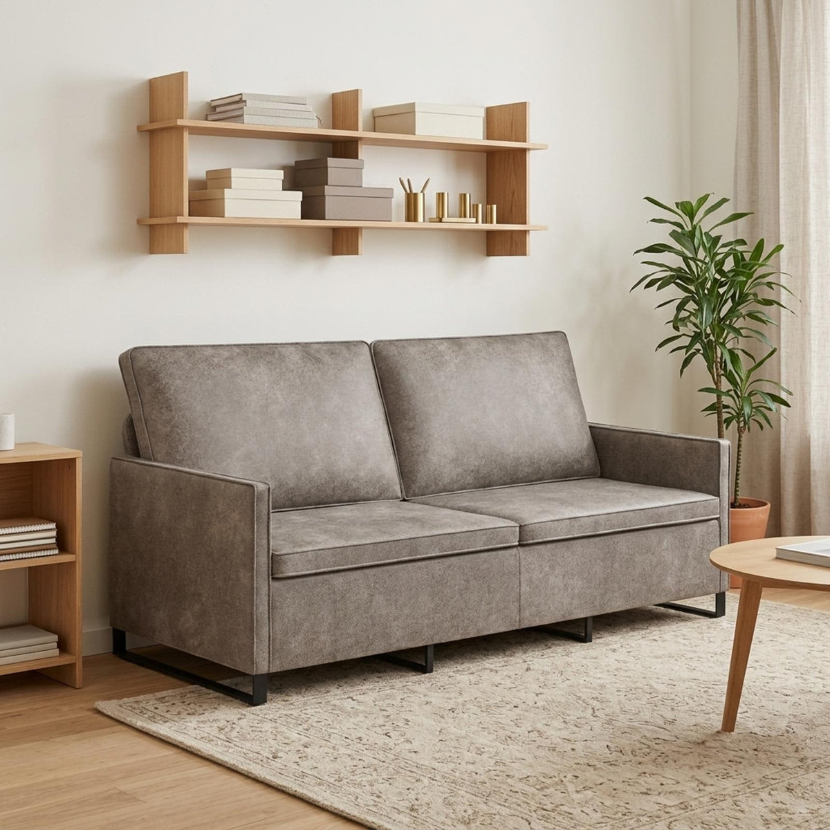 Sofa za 3 osobe Svjetlosiva 190 x 81 x 82 cm Umjetni sued