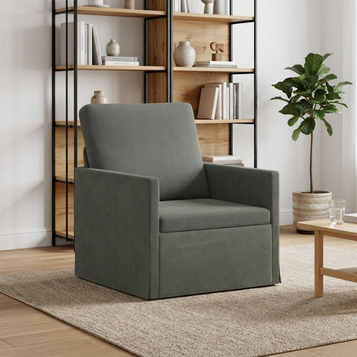 Fotelja Tamnosiva 70 x 81 x 82 cm Kordura tekstil