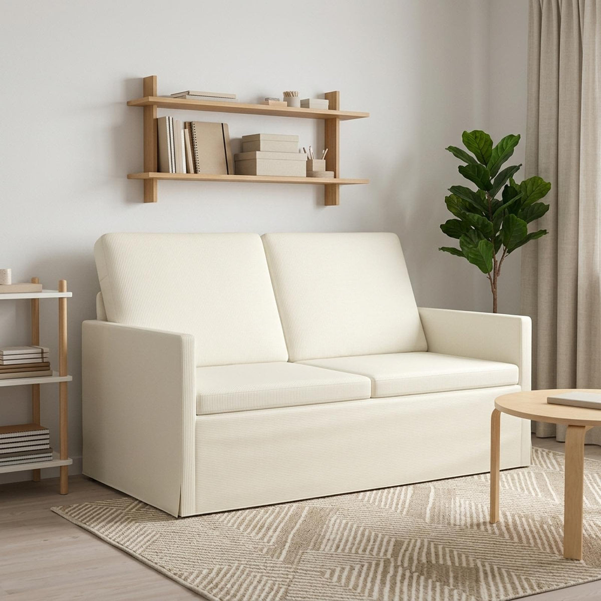 Kauč za dvoje Krem 130 x 81 x 82 cm Kordura tekstil