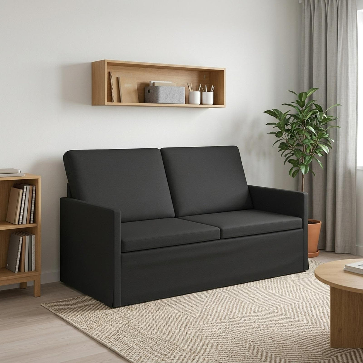 Kauč za dvoje Crna 150 x 81 x 82 cm Tkanina