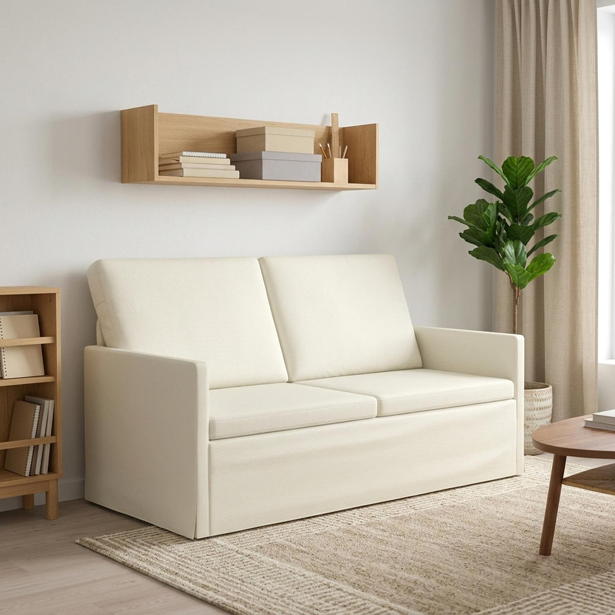 Kauč za dvoje Krem 150 x 81 x 82 cm Kordura tekstil
