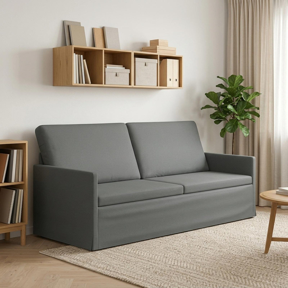 Sofa za 3 osobe Tamnosiva 190 x 81 x 82 cm Tkanina