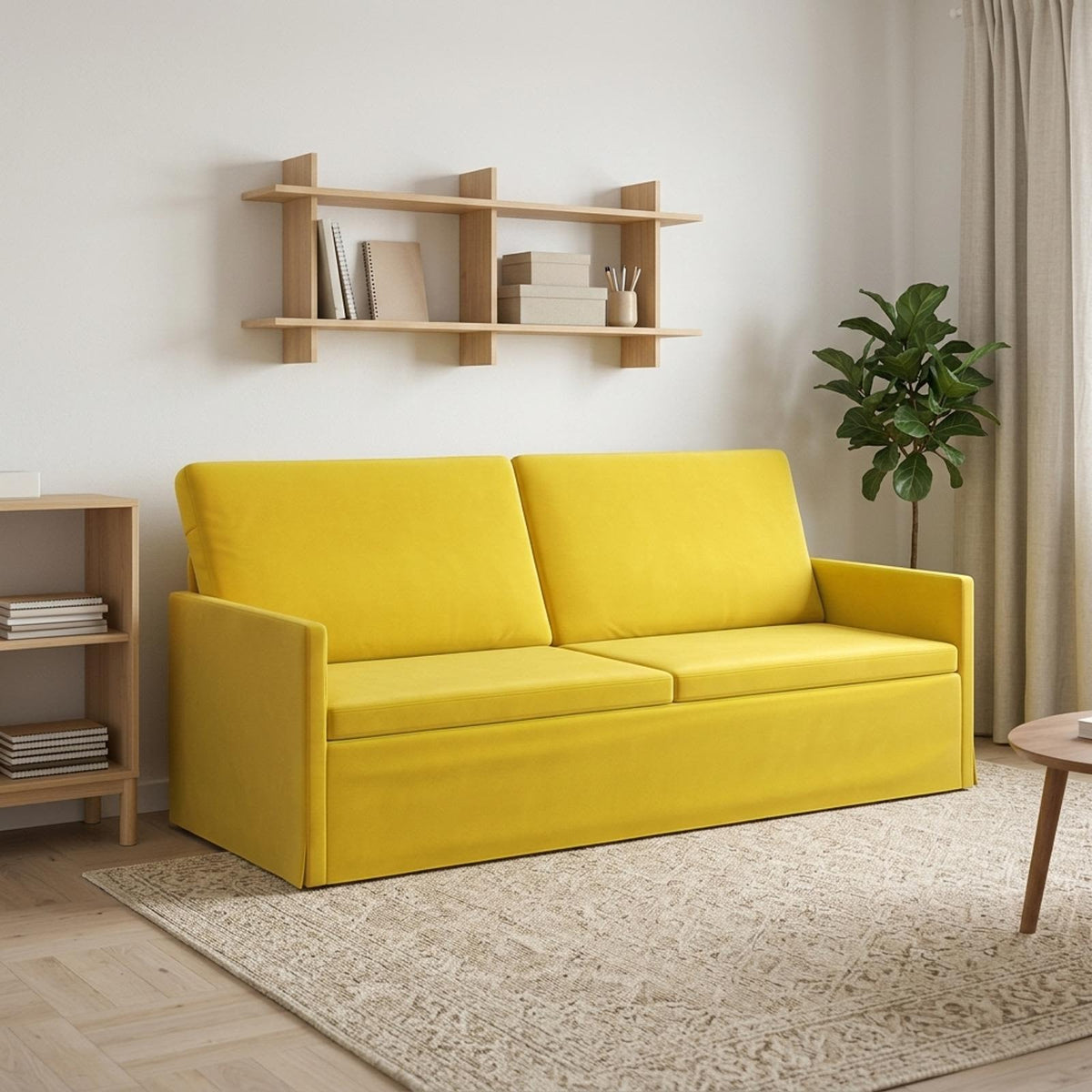 Sofa za 3 osobe Žuta 190 x 81 x 82 cm Baršun