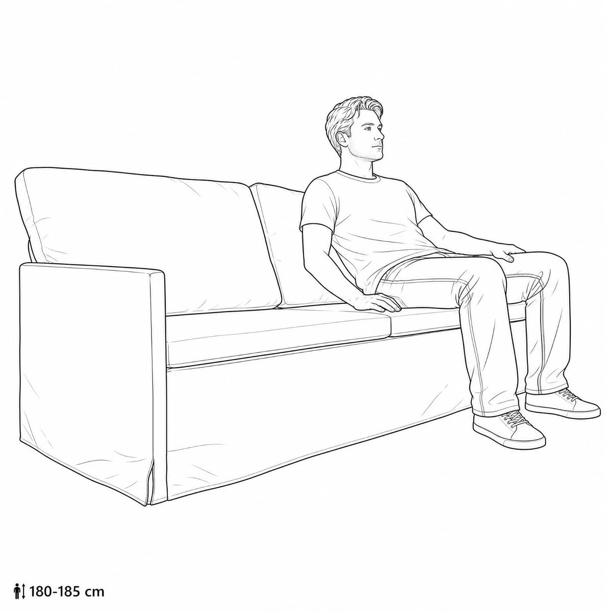 Sofa za 3 osobe Krem 190 x 81 x 82 cm Baršun