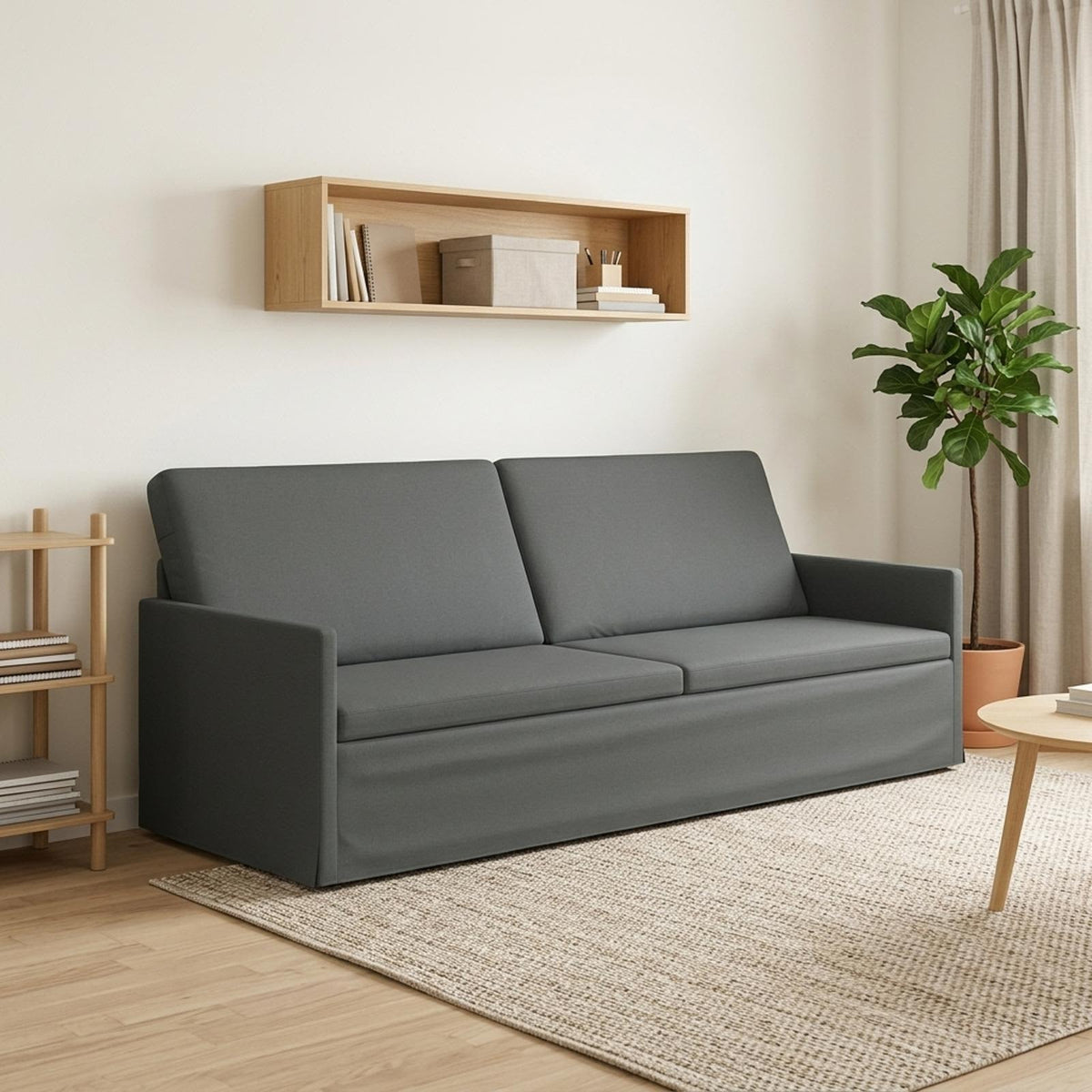 Sofa za 3 osobe Tamnosiva 220 x 81 x 82 cm Tkanina