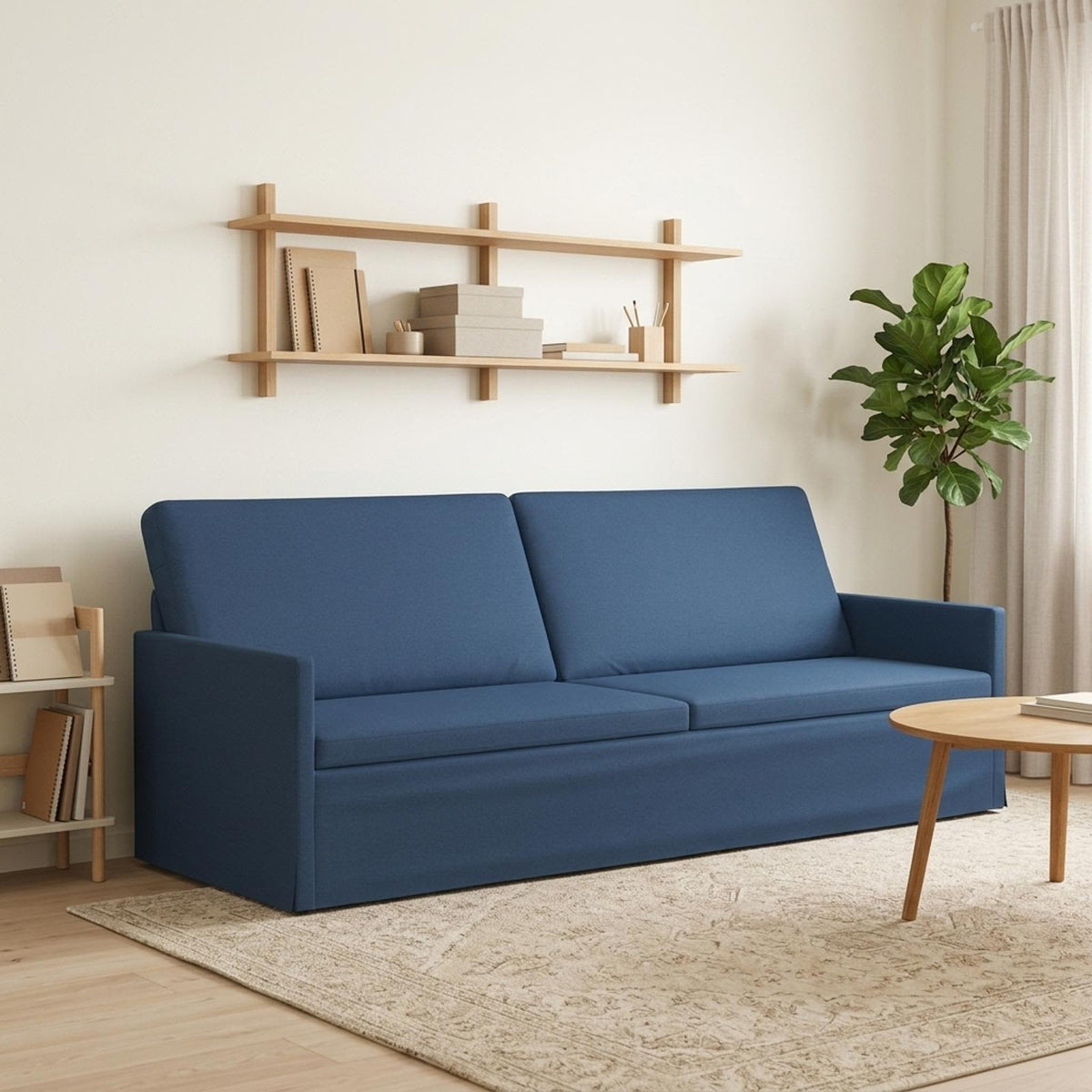 Sofa za 3 osobe Plava 220 x 81 x 82 cm Tkanina