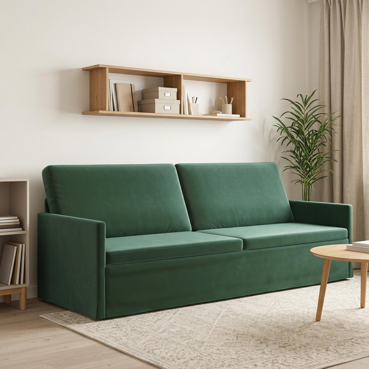 Sofa za 3 osobe Tamnozelena 220 x 81 x 82 cm Baršun