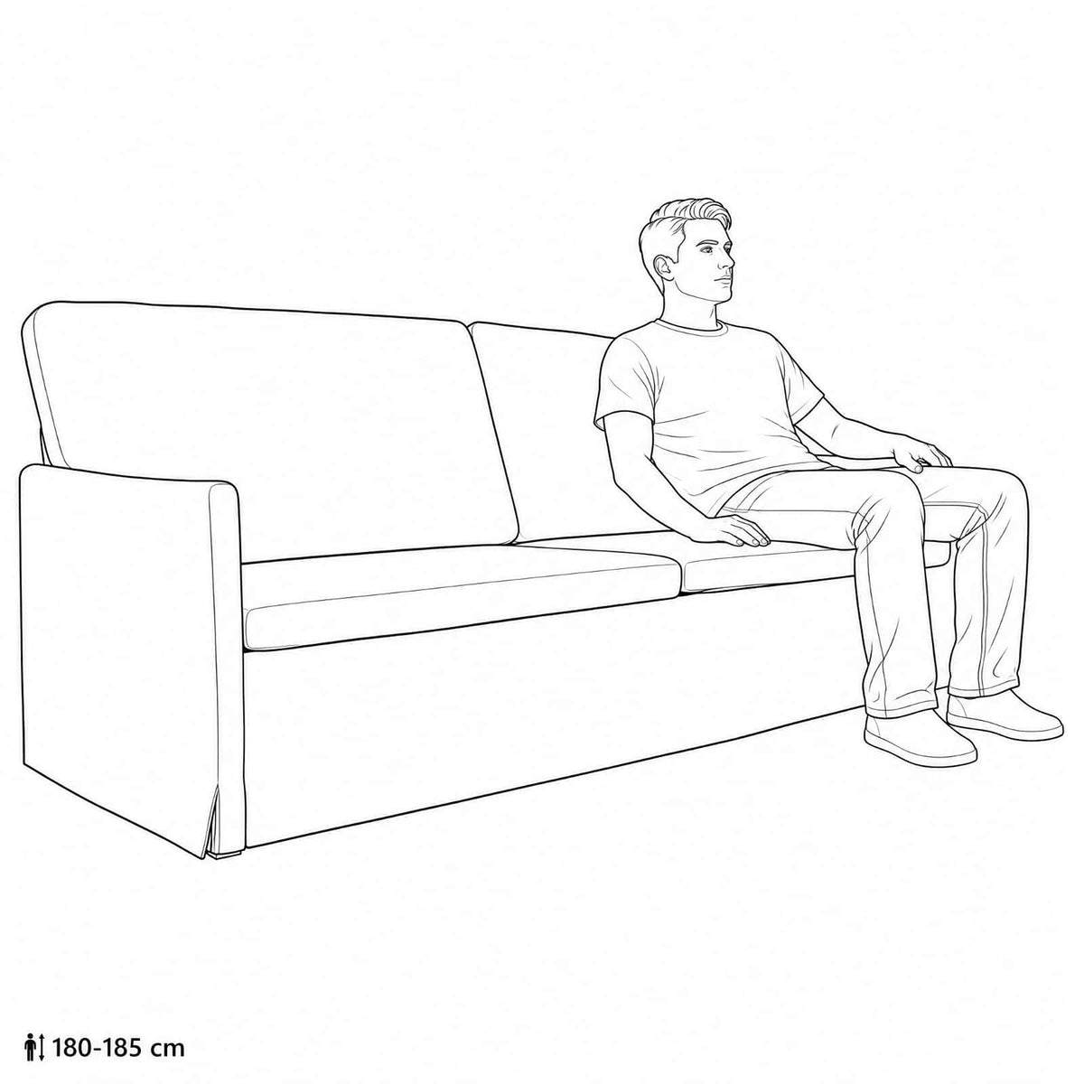 Sofa za 3 osobe Morska zelena 220 x 81 x 82 cm Baršun