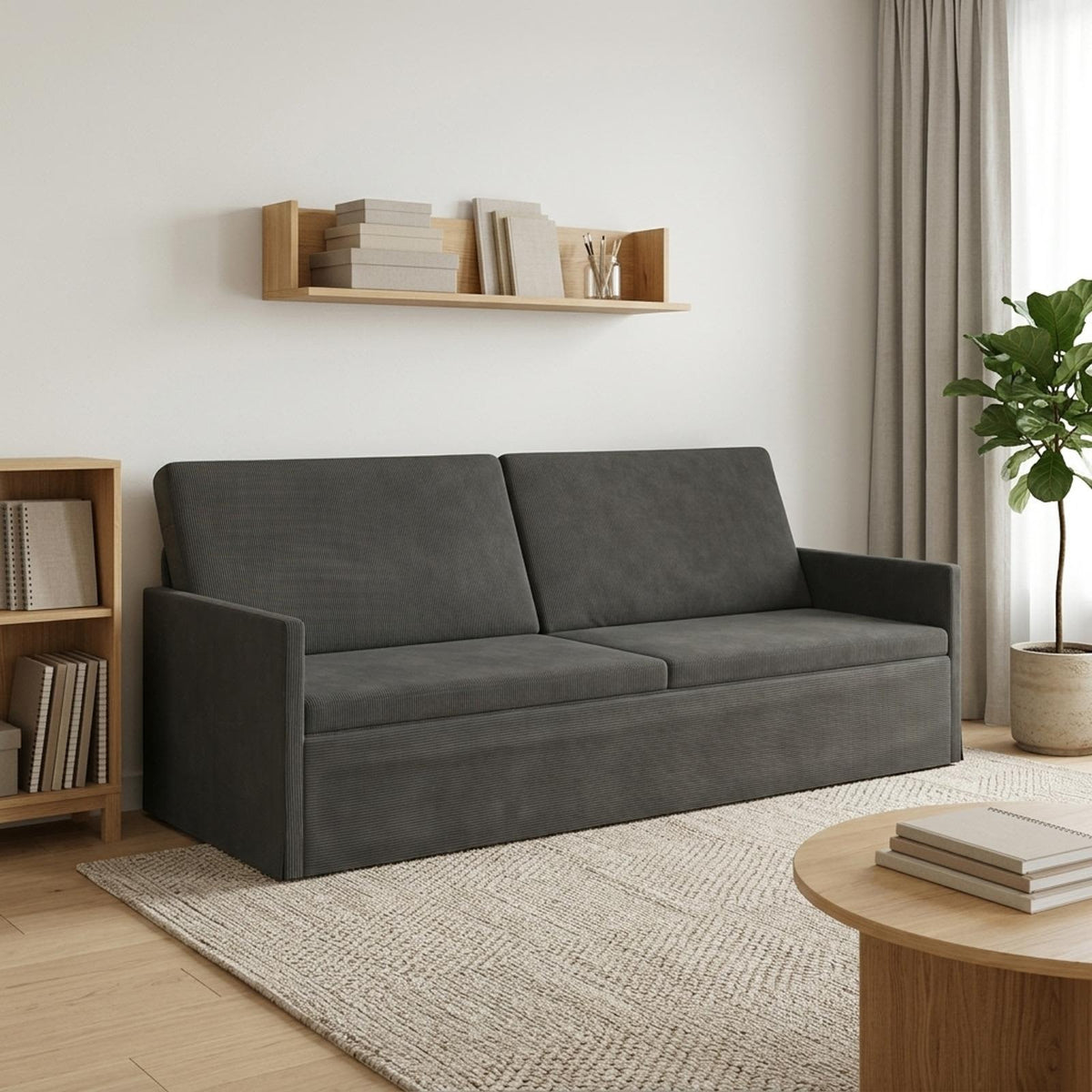 Sofa za 3 osobe Tamnosiva 220 x 81 x 82 cm Kordura tekstil