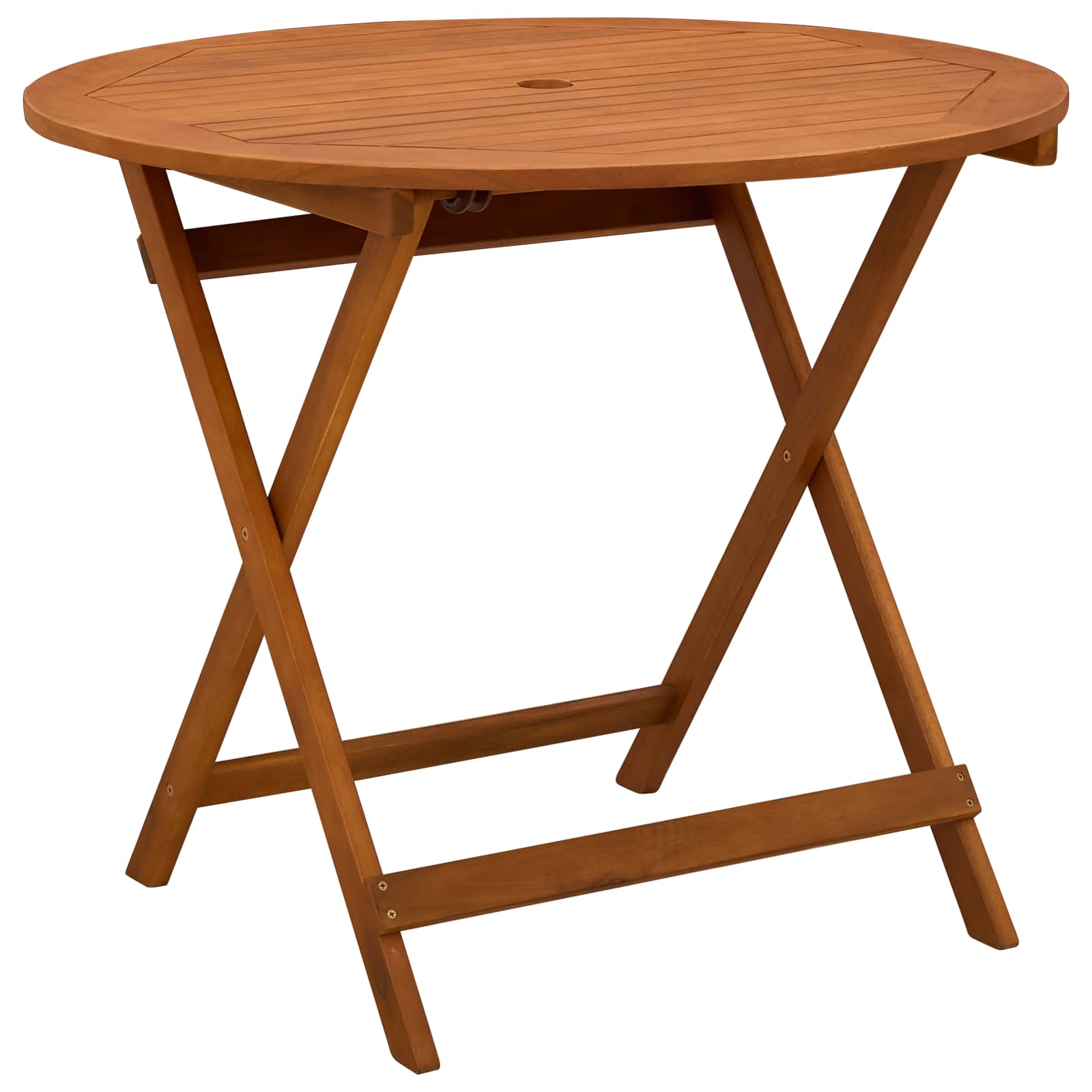Preklopni vrtni stol Smeđa Ø 90 x 75 cm Čvrsto drvo eukaliptusa