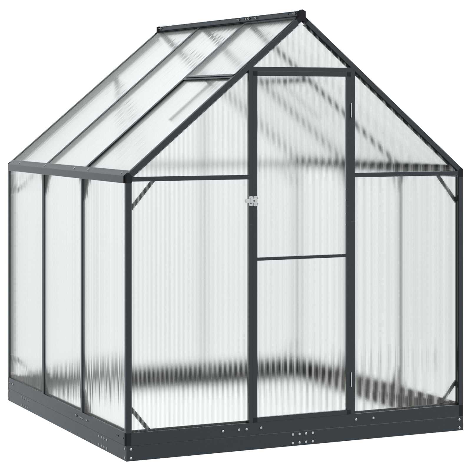 Vrtni staklenik s vratima Antracit 183,5 x 183,5 x 207 cm