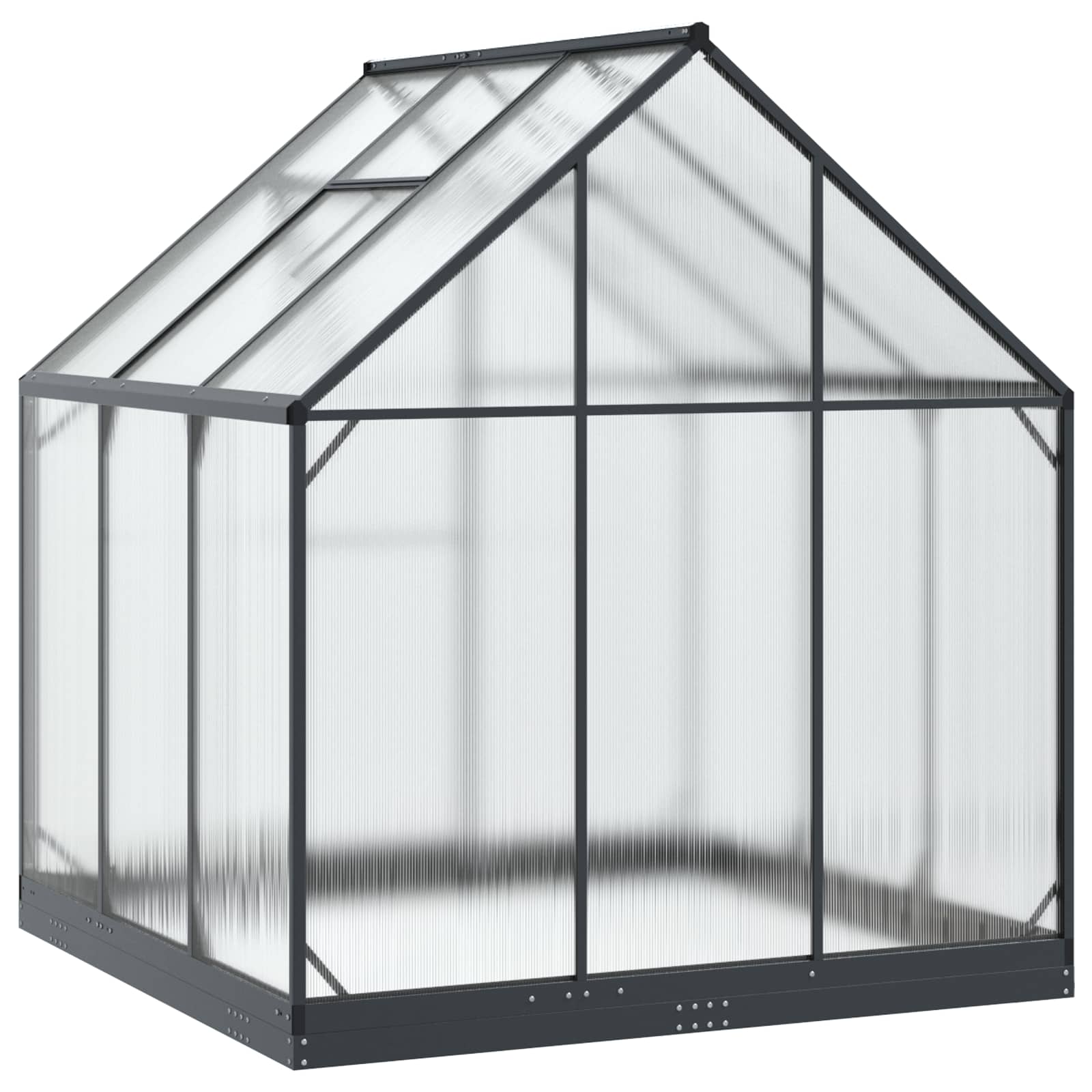 Vrtni staklenik s vratima Antracit 183,5 x 183,5 x 207 cm