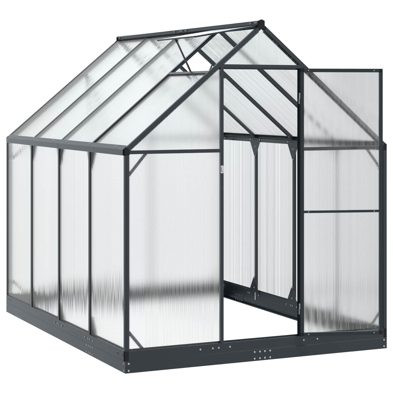 Vrtni staklenik s vratima Antracit 183,5 x 243,5 x 207 cm