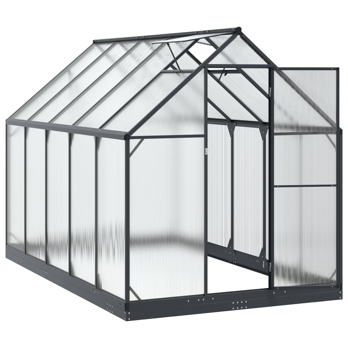 Vrtni staklenik s vratima Antracit 183,5 x 303,5 x 207 cm