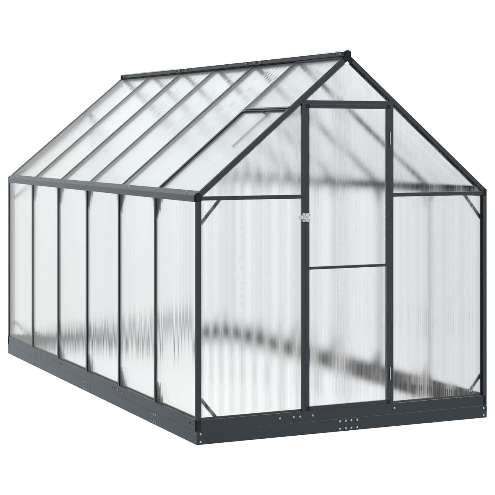 Vrtni staklenik s vratima Antracit 183,5 x 363,5 x 207 cm