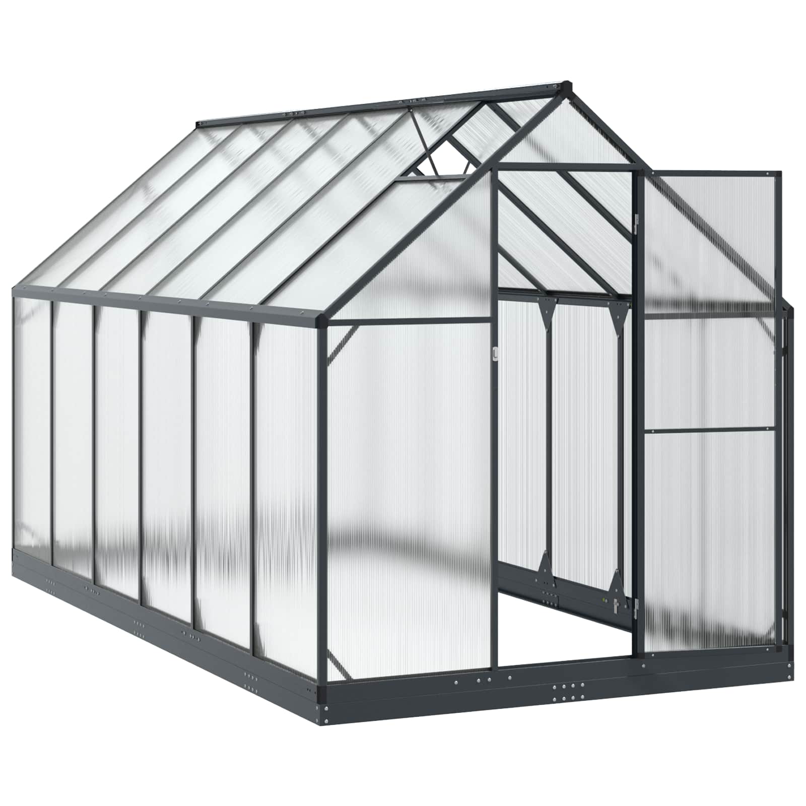 Vrtni staklenik s vratima Antracit 183,5 x 363,5 x 207 cm