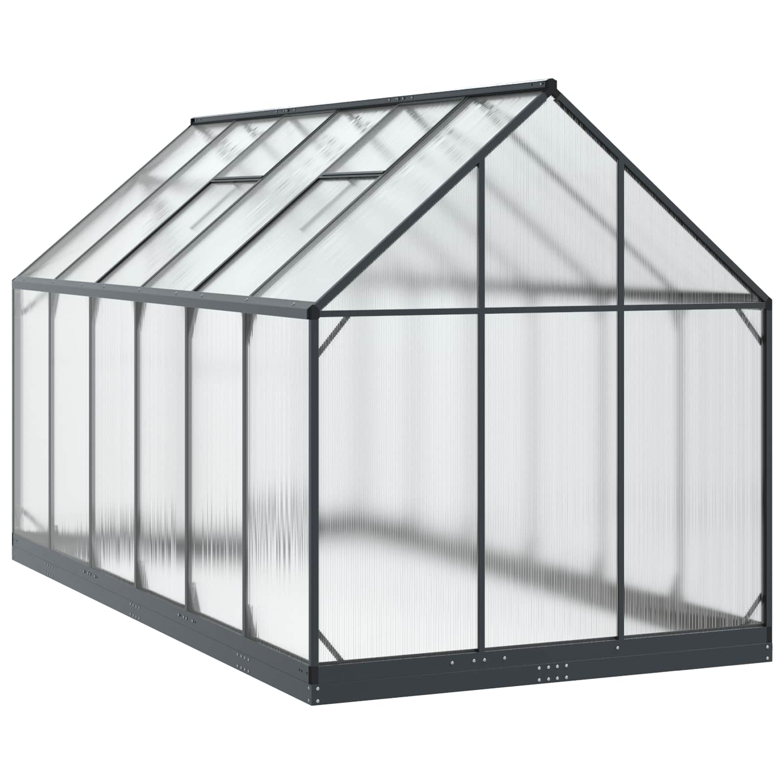 Vrtni staklenik s vratima Antracit 183,5 x 363,5 x 207 cm