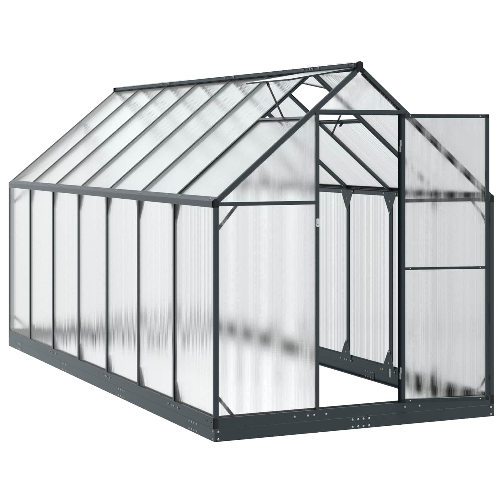 Vrtni staklenik s vratima Antracit 183,5 x 423,5 x 207 cm