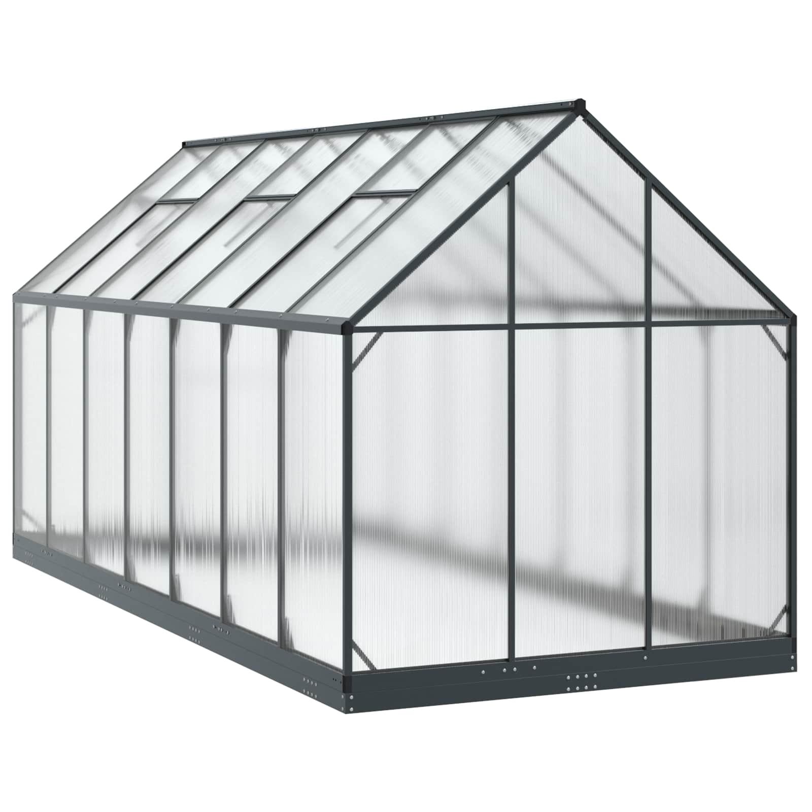 Vrtni staklenik s vratima Antracit 183,5 x 423,5 x 207 cm