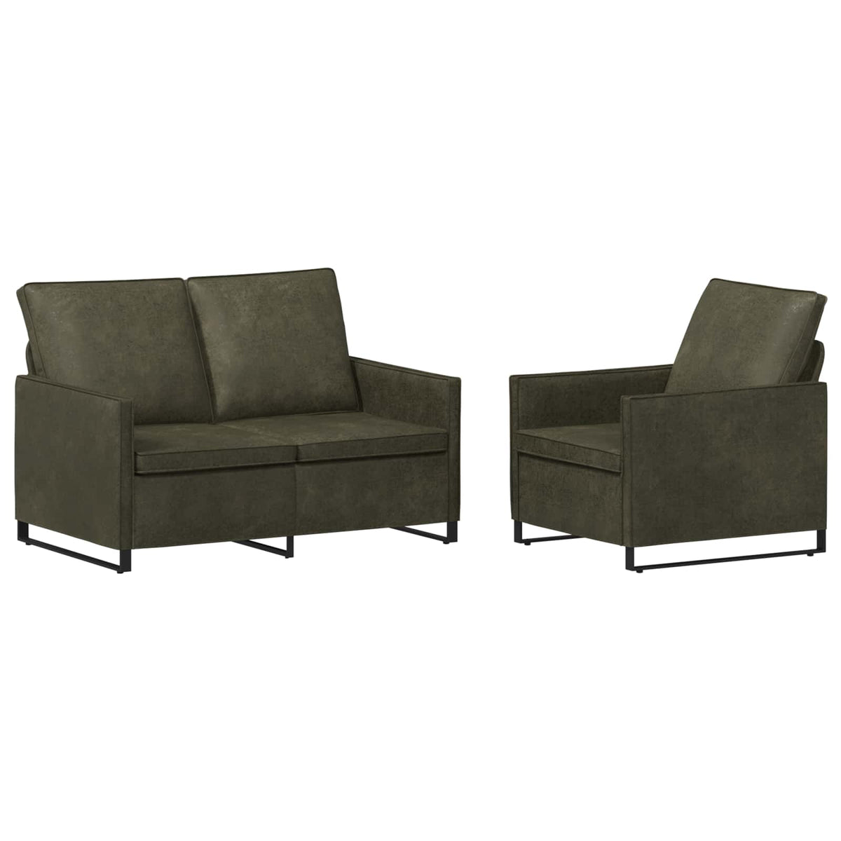 Set sofe 2 pcs Maslinasto zelena Umjetni sued
