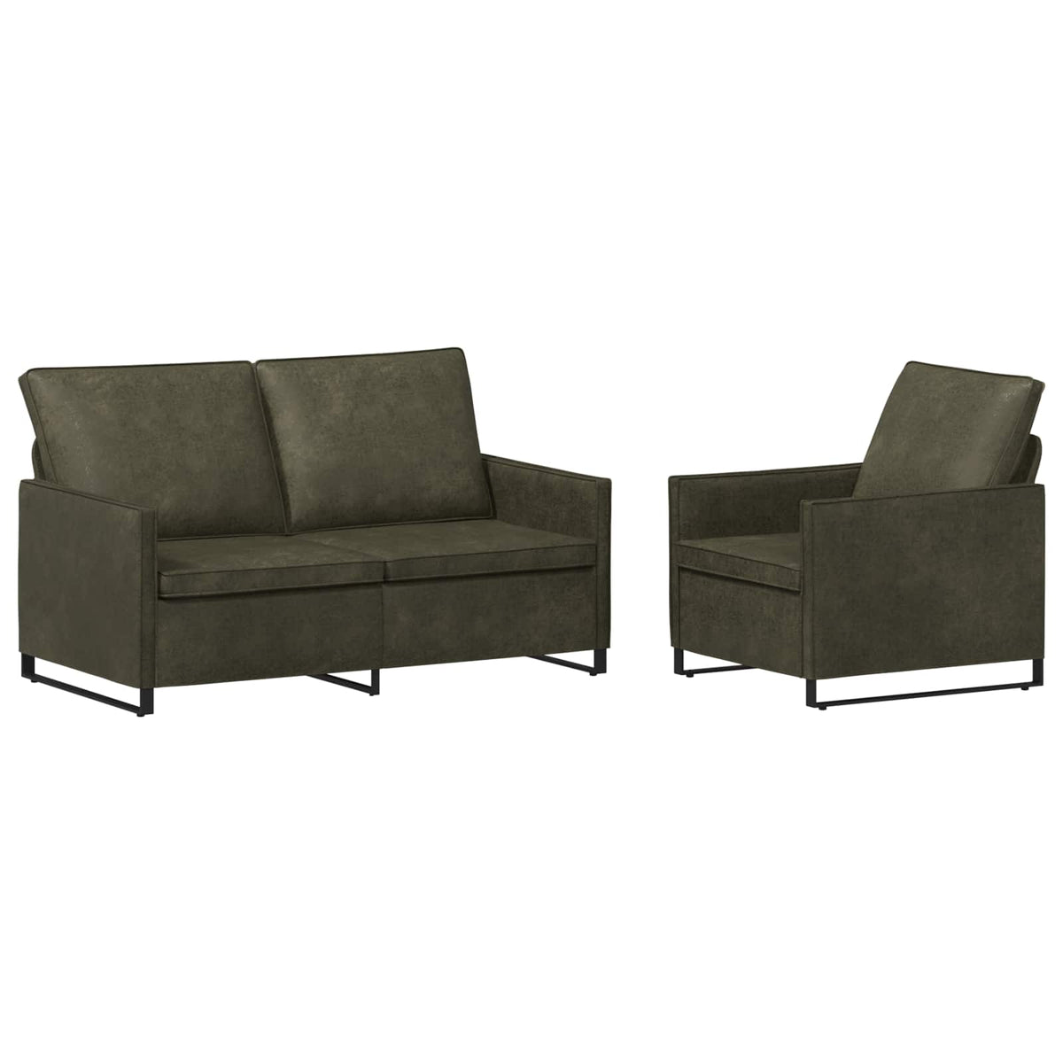 Set sofe 2 pcs Maslinasto zelena Umjetni sued
