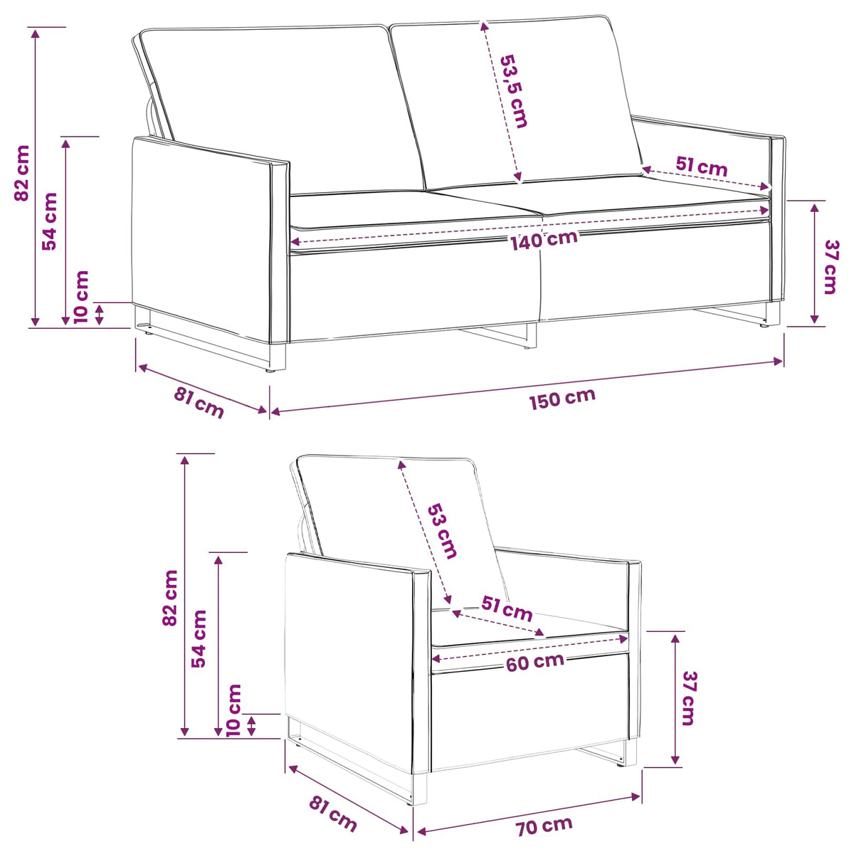 Set sofe 2 pcs Maslinasto zelena Umjetni sued