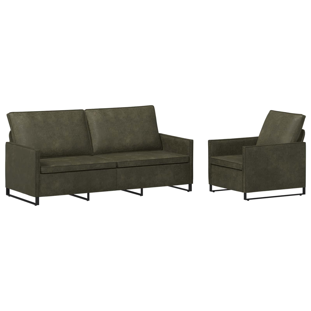 Set sofe 2 pcs Maslinasto zelena Umjetni sued