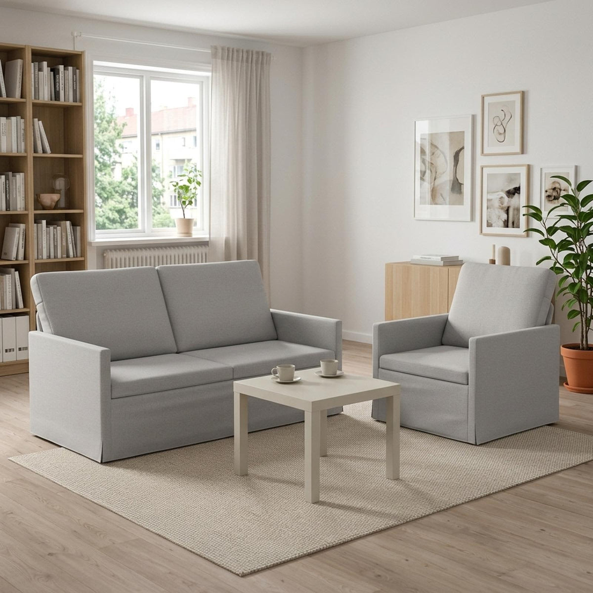 Set sofe 2 pcs Oblačnosiva Tkanina